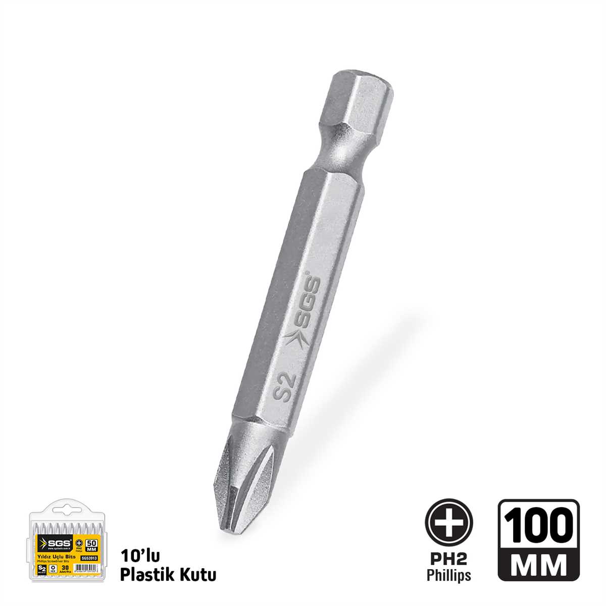 YILDIZ UÇLU BİTS S2 PH2*100mm Sand-Pro Series